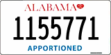 Alabama, Apportioned (1234567)