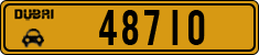 License plate of the UAE, Dubai, Taxi