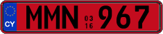 License plate of Cyprus, Rental cars