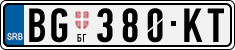 License plate of Serbia, Cars