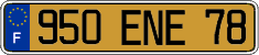 French license plate, FNI