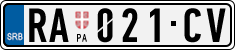 License plate of Serbia, Cars