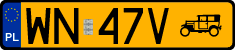 License plates of Poland, Oldtimers