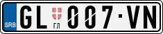 License plate of Serbia, Cars