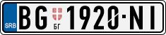 License plate of Serbia, Cars