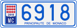 License plate of Monaco, Cars