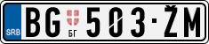 License plate of Serbia, Cars