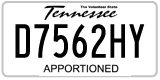 Tennessee, Apportioned