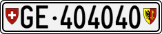 License plate of Switzerland, Cars