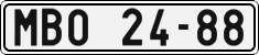 License plate of the Czech Republic, Cars (1960)