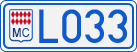 License plate of Monaco, Cars