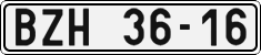 License plate of the Czech Republic, Cars (1960)