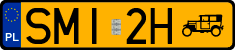 License plates of Poland, Oldtimers