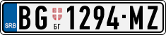 License plate of Serbia, Cars