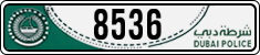 License plate of the UAE, Dubai, Police