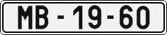 License plate of the Czech Republic, Cars (1960)