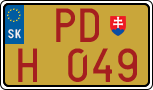 License plate of Slovakia, Oldtimers
