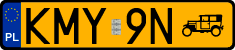 License plates of Poland, Oldtimers