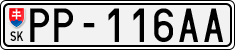 License plate of Slovakia, Cars