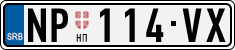 License plate of Serbia, Cars