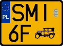 License plates of Poland, Oldtimers