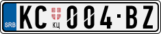 License plate of Serbia, Cars