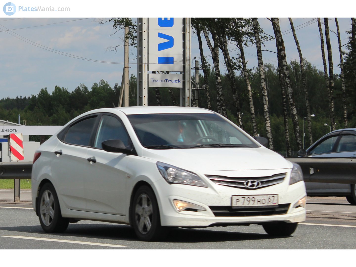 р 799 но 67, Hyundai Solaris 1st gen Sedan (RB), facelift, 2014–2017