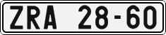 License plate of the Czech Republic, Cars (1960)