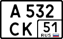 License plate Russia, Cars