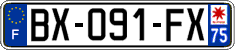 French license plate, SIV (ordinary)