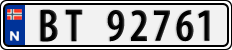 License plate of Norway, Cars