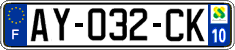 French license plate, SIV (ordinary)