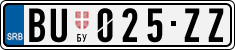 License plate of Serbia, Cars