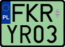 License plates of Poland, Electric vehicles