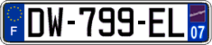 French license plate, SIV (ordinary)