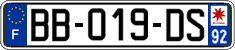 French license plate, SIV (ordinary)