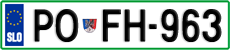 License plate of Slovenia, Cars