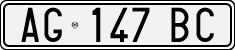 License plate of Italy, Cars (1994 year series)