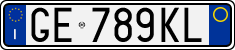 License plate of Italy, Cars (1994 year series)