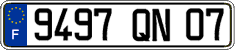 French license plate, FNI