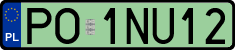 License plates of Poland, Electric vehicles