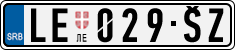 License plate of Serbia, Cars