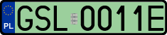 License plates of Poland, Electric vehicles