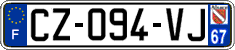 French license plate, SIV (ordinary)