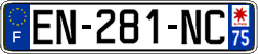 French license plate, SIV (ordinary)