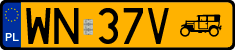 License plates of Poland, Oldtimers