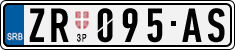 License plate of Serbia, Cars