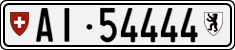 License plate of Switzerland, Cars