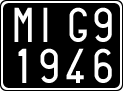 License plate of Italy, Cars (1927 year series)