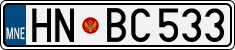 License plate of Montenegro, Cars